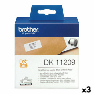 Drucker-Label Brother DK-11209 Schwarz/Weiß 62 x 29 mm (3 Stück)