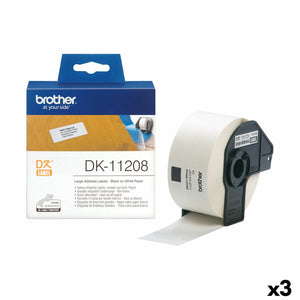 Drucker-Label Brother DK-11208 Weiß/Schwarz 38 X 90 mm (3 Stück)